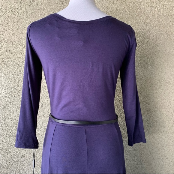 “Calvin Klein” Indigo Blue Fit & Flare Midi-Dress size 8 - Picture 5 of 12